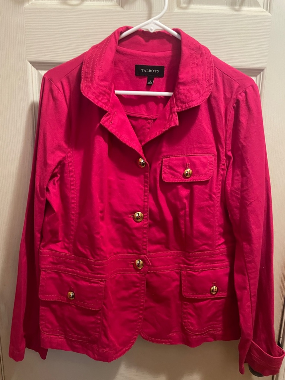 Talbots Hot Pink Button-Front Blazer